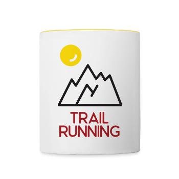 Trailrunning - Tasse zweifarbig - Weiß/Gelb - Vorne