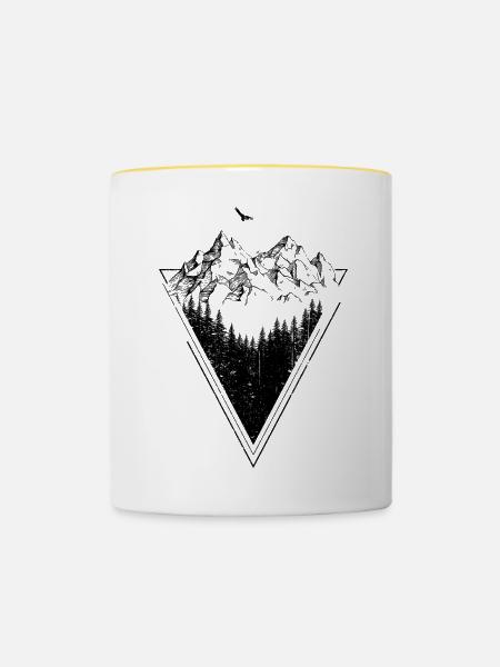 Berg - Tasse zweifarbig - Weiß/Gelb