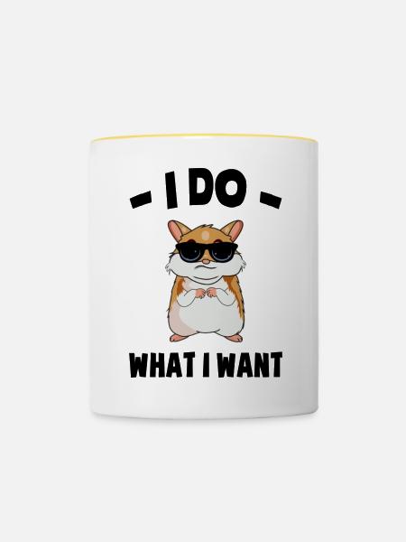 Hamster - Tasse zweifarbig - Weiß/Gelb