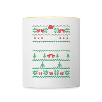 Un joyeux mathématicien - Mug contrasté - blanc/jaune - Devant