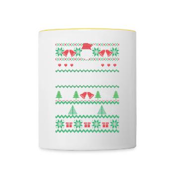 Un joyeux commis à la paie - Mug contrasté - blanc/jaune - Devant