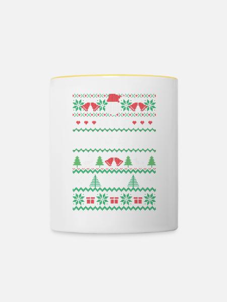 Eine fröhliche Kellnerin - Tasse zweifarbig - Weiß/Gelb