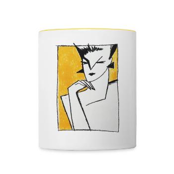 SHE - Tasse zweifarbig - Weiß/Gelb - Vorne