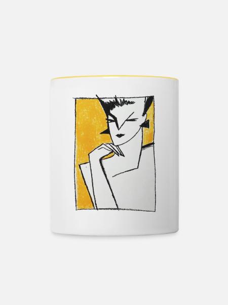 SHE - Tasse zweifarbig - Weiß/Gelb