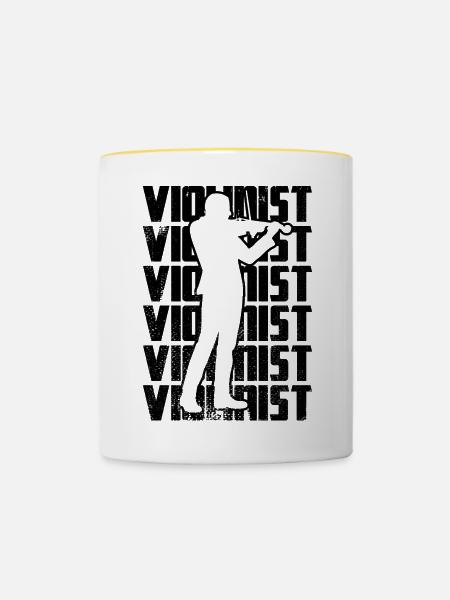 Violinist - Tasse zweifarbig - Weiß/Gelb