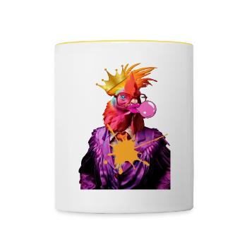 King rooster Pop Star - Contrasting Mug - white/yellow - Front