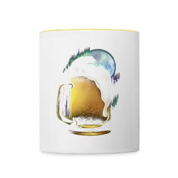 23F 0226 bk - Contrasting Mug - white/yellow - Front