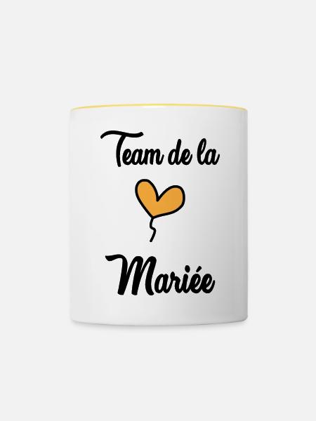 BRAUT-TEAM - Tasse zweifarbig - Weiß/Gelb