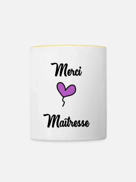 DANKE, HERRIN - Tasse zweifarbig - Weiß/Gelb
