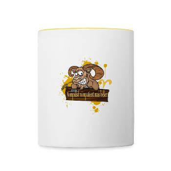 "Ram" - Contrasting Mug - white/yellow - Front
