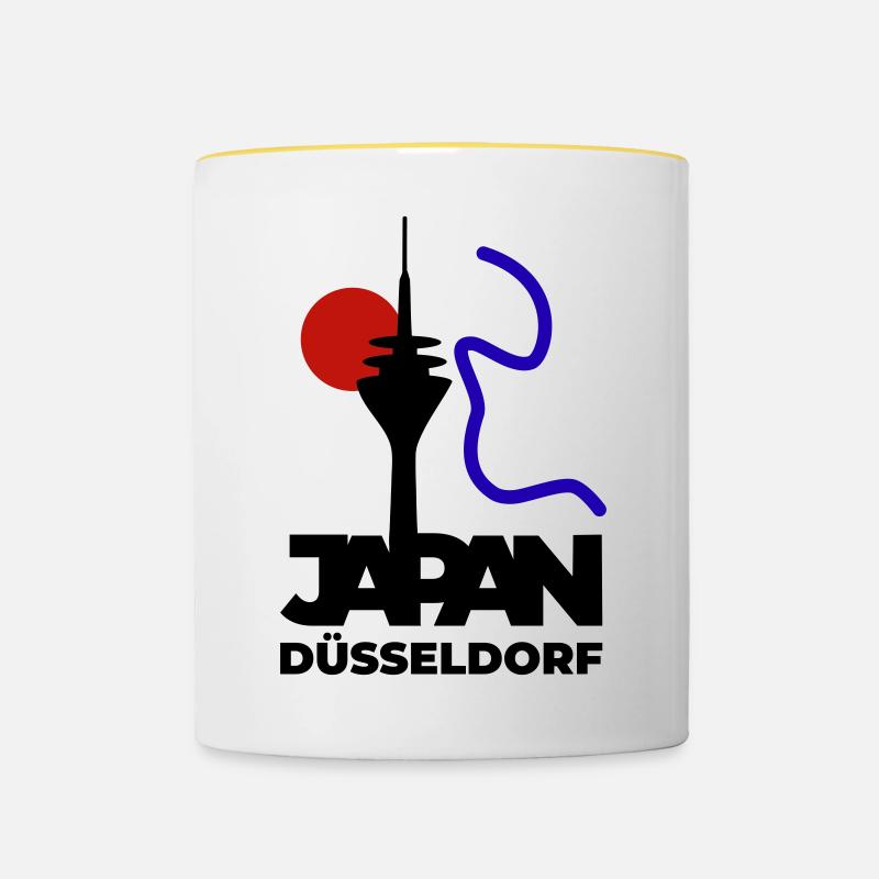 Japan satsar på Düsseldorf - Tvåfärgad mugg - vit/gul