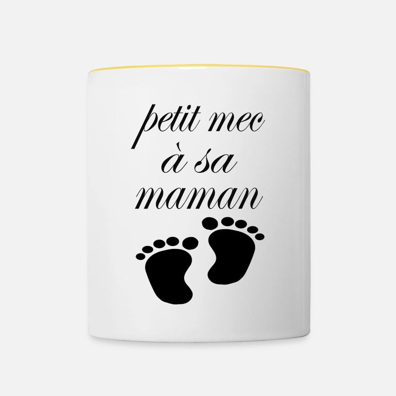maman - Mug contrasté - blanc/jaune