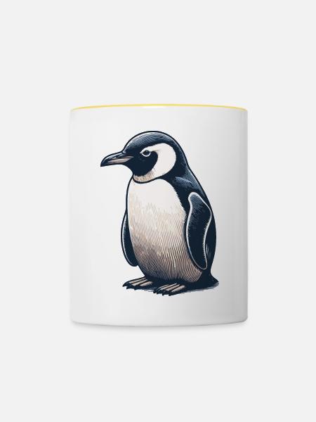 Pingu - Tasse zweifarbig - Weiß/Gelb