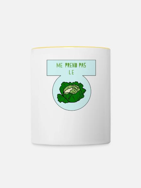 Nimm nicht den Kohl - Tasse zweifarbig - Weiß/Gelb