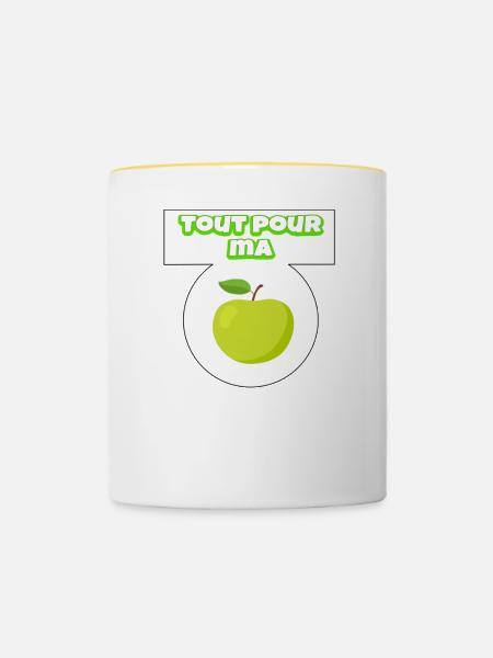 Alles für meinen Apfel - Tasse zweifarbig - Weiß/Gelb