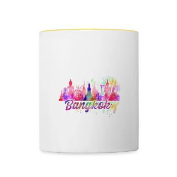 Bangkok j - Mug contrasté - blanc/jaune - Devant