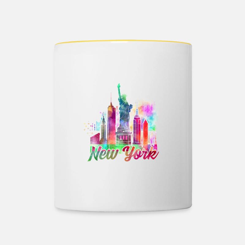 New York J - Mug contrasté - blanc/jaune