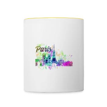 Paris 2 J - Tasse zweifarbig - Weiß/Gelb - Vorne