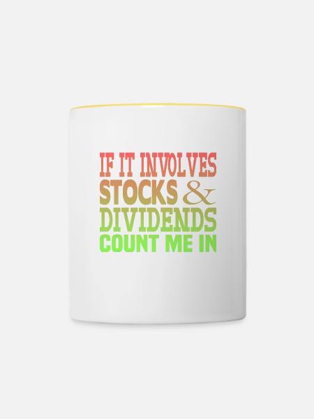 Aktien Dividende - Tasse zweifarbig - Weiß/Gelb