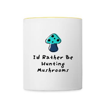 Champignons de chasse Légumes Nature - Mug contrasté - blanc/jaune - Devant