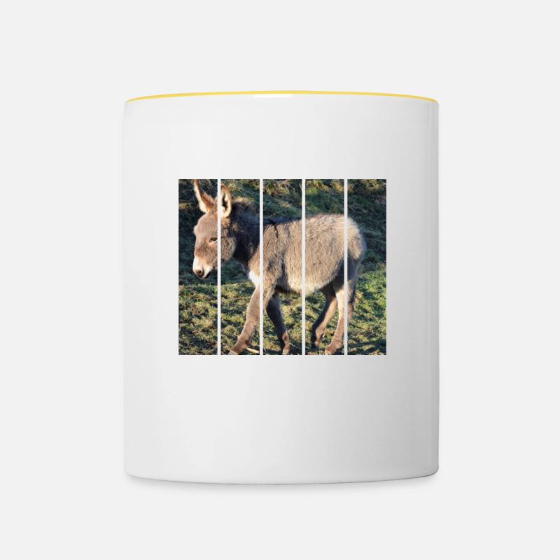 Âne - Mug contrasté - blanc/jaune