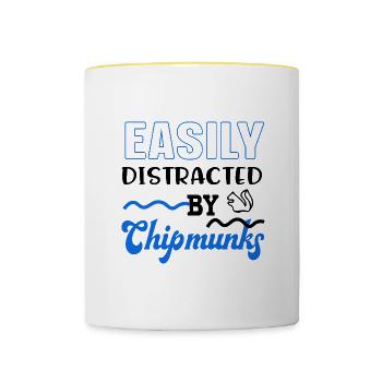 Forest Animal Cute Chipmunk Nature Squirrel - Contrasting Mug - white/yellow - Front