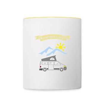 motorhome is calling - Contrasting Mug - white/yellow - Front