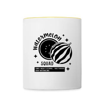 Watermelon Squad Tropical Lustige Früchte - Tasse zweifarbig - Weiß/Gelb - Vorne