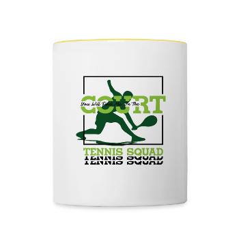 Tennis Player Ironic Saying Summer Ball Sports - Contrasting Mug - white/yellow - Front
