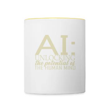 Intelligence artificielle Deep Learning - Mug contrasté - blanc/jaune - Devant