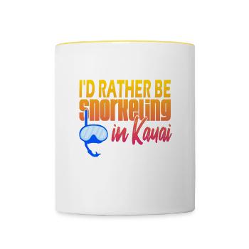 Kauai Plongée en apnée - Mug contrasté - blanc/jaune - Devant