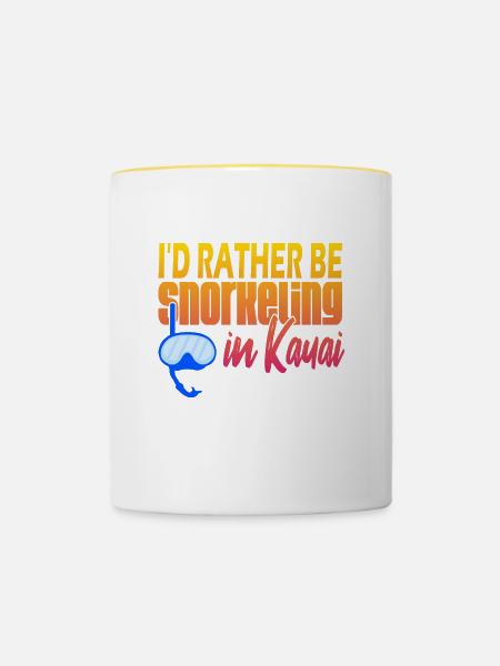 Kauai Schnorcheln - Tasse zweifarbig - Weiß/Gelb