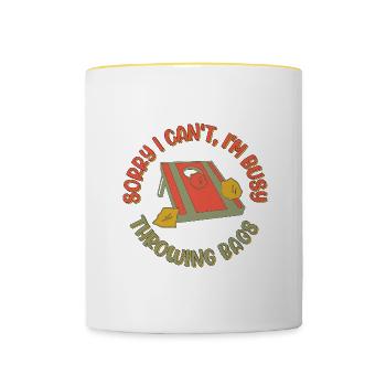 Sacs à lancer Ironic Sack Toss Cornhole Player - Mug contrasté - blanc/jaune - Devant