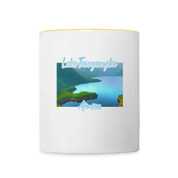 Lac tanganyika - Mug contrasté - blanc/jaune - Devant