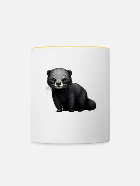 Faszinierender Binturong - Tasse zweifarbig - Weiß/Gelb