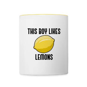 Lemonade Citrus Fruits Funny Quote Lemon - Contrasting Mug - white/yellow - Front