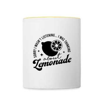 Denken Sie an Sommerlimonaden-Zitronensaft - Tasse zweifarbig - Weiß/Gelb - Vorne