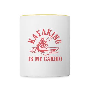 Le kayak en tant que sport Cardio Whitewater - Mug contrasté - blanc/jaune - Devant