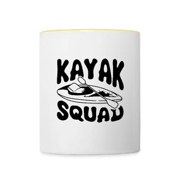 Canoë-kayak d'eau vive Canoë-kayak - Mug contrasté - blanc/jaune - Devant