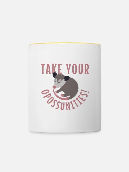 Nutze deine Möglichkeiten Süßes ironisches - Tasse zweifarbig - Weiß/Gelb