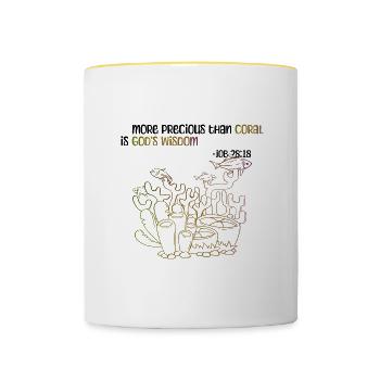 Récifs coralliens Wisdom Récifs coralliens Bible - Mug contrasté - blanc/jaune - Devant