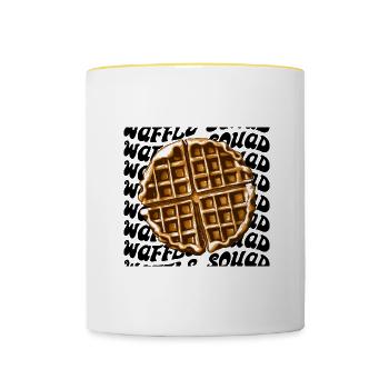 Waffle Gourmet Funny Quote Waffle Squad - Mug contrasté - blanc/jaune - Devant
