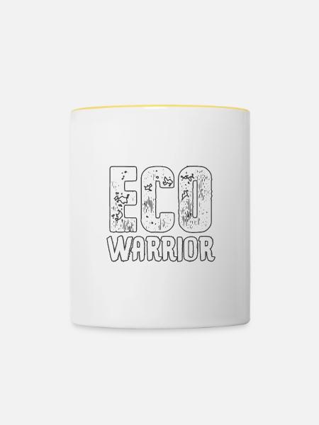 Eco Warrior J - Tasse zweifarbig - Weiß/Gelb