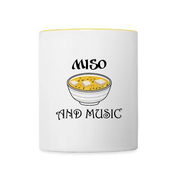 Miso- und Musiknotenmusiker Ramen Noodles - Tasse zweifarbig - Weiß/Gelb - Vorne
