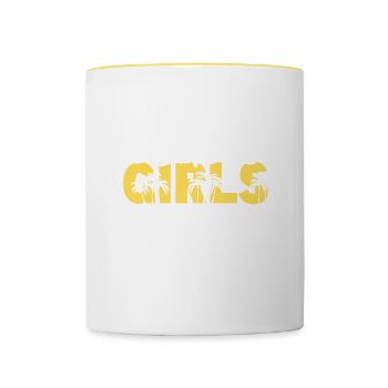 Voyage des filles noires - Mug contrasté - blanc/jaune - Devant