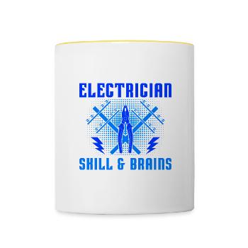 Electrician Craftsman Electro Worker - Contrasting Mug - white/yellow - Front