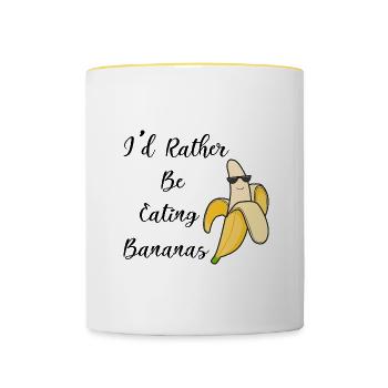 Eating Bananas Delicious Tropical Fruits - Contrasting Mug - white/yellow - Front
