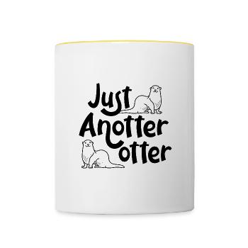 Anotter Otter Ironic Saying Sea Otter Wildlife - Contrasting Mug - white/yellow - Front