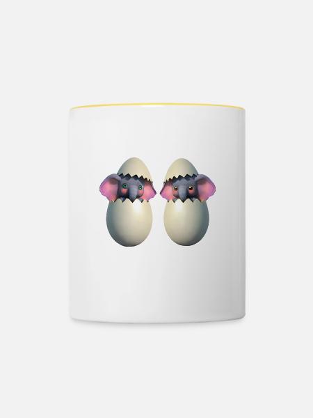 Babyelefant-Schlüpf - Tasse zweifarbig - Weiß/Gelb
