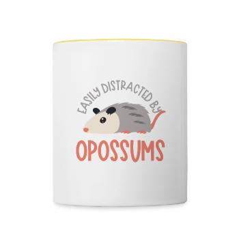 Ablenkt von Opossums Cute Opossum Wildlife - Tasse zweifarbig - Weiß/Gelb - Vorne
